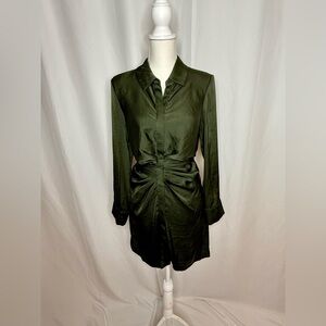 BB Dakota Dark Green Long Sleeve Dress